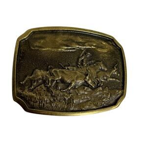 Vintage American Cowboy Rodeo Belt Buckle Registered Collection Heritage Mint